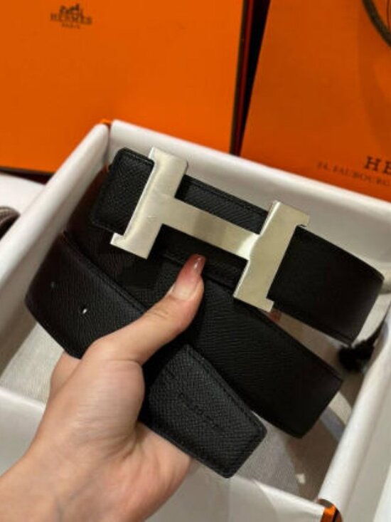 Hermès Black Reversible Belt 95cm - New with Box main image 8